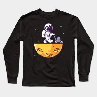 Cute Astronaut Trimming Moon Cartoon Long Sleeve T-Shirt